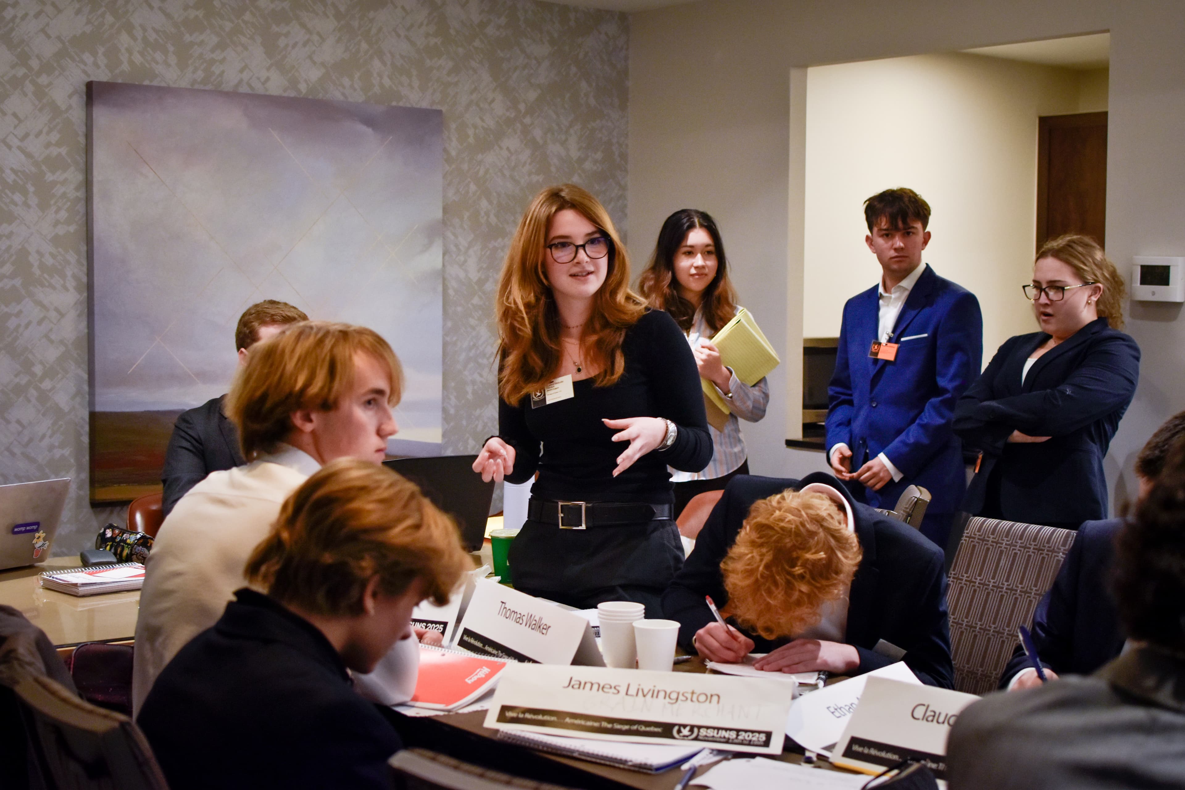 Committee room during session