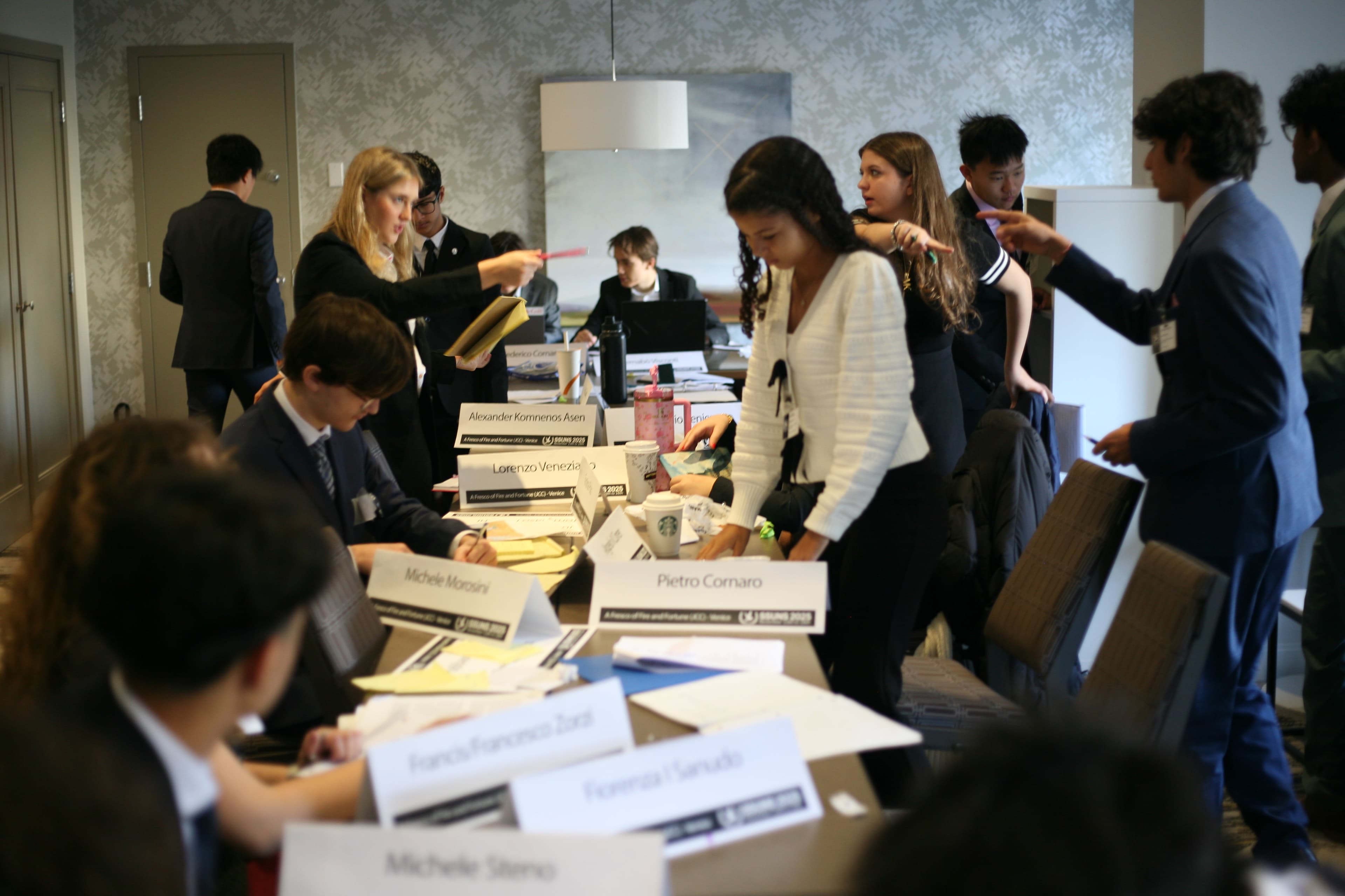 General assembly with delegate placards