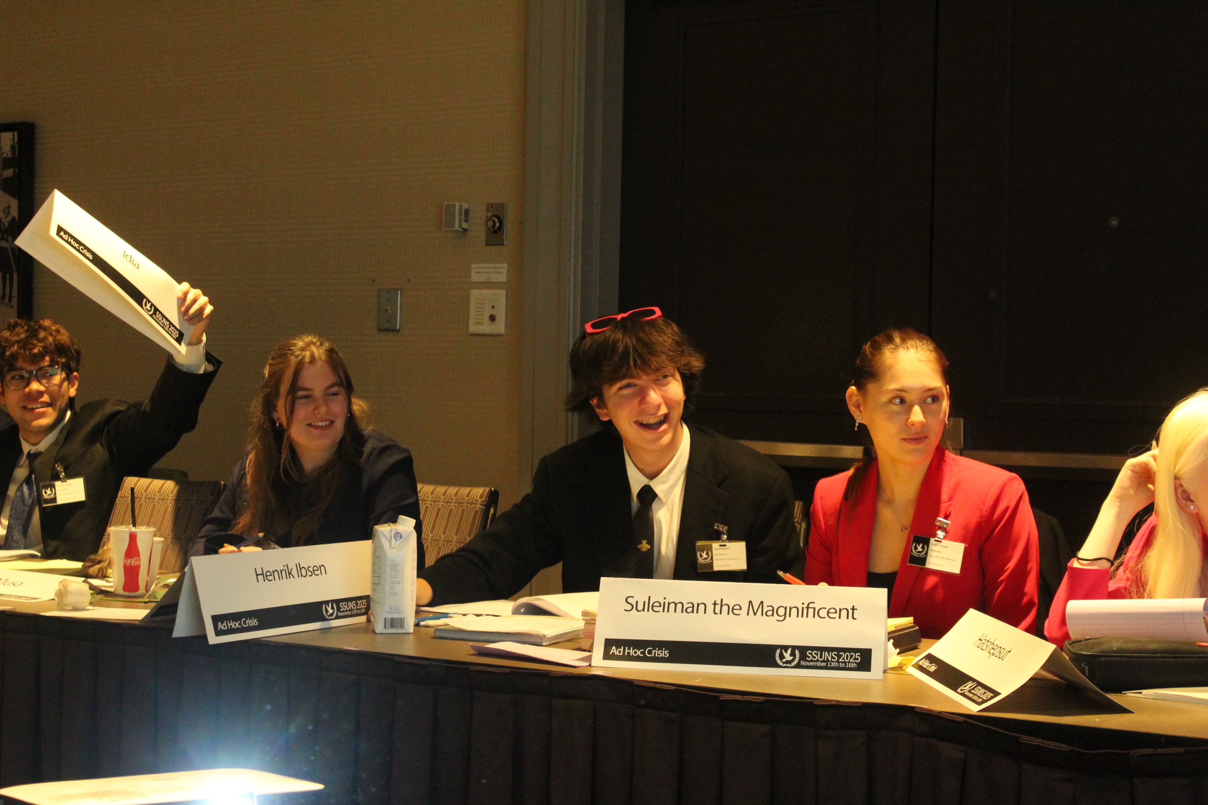 Delegates moving between conference spaces